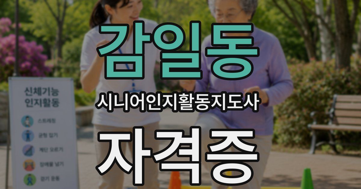 감일동 시니어인지활동지도사 자격증