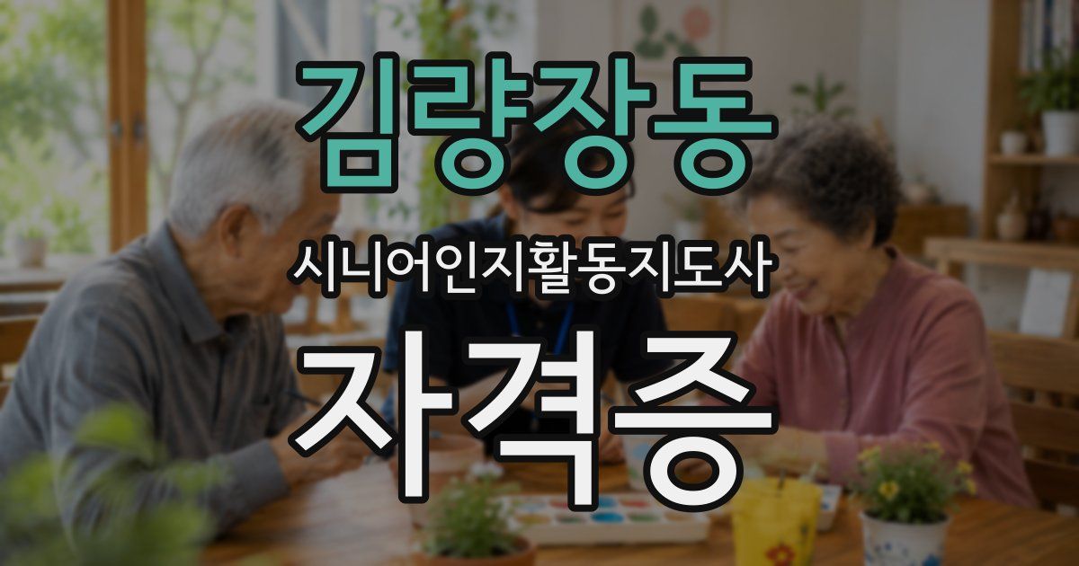김량장동 시니어인지활동지도사 자격증