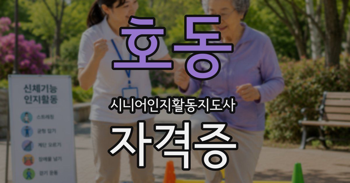 호동 시니어인지활동지도사 자격증
