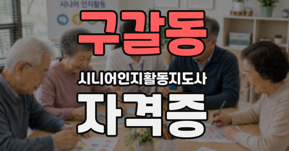 구갈동 시니어인지활동지도사 자격증