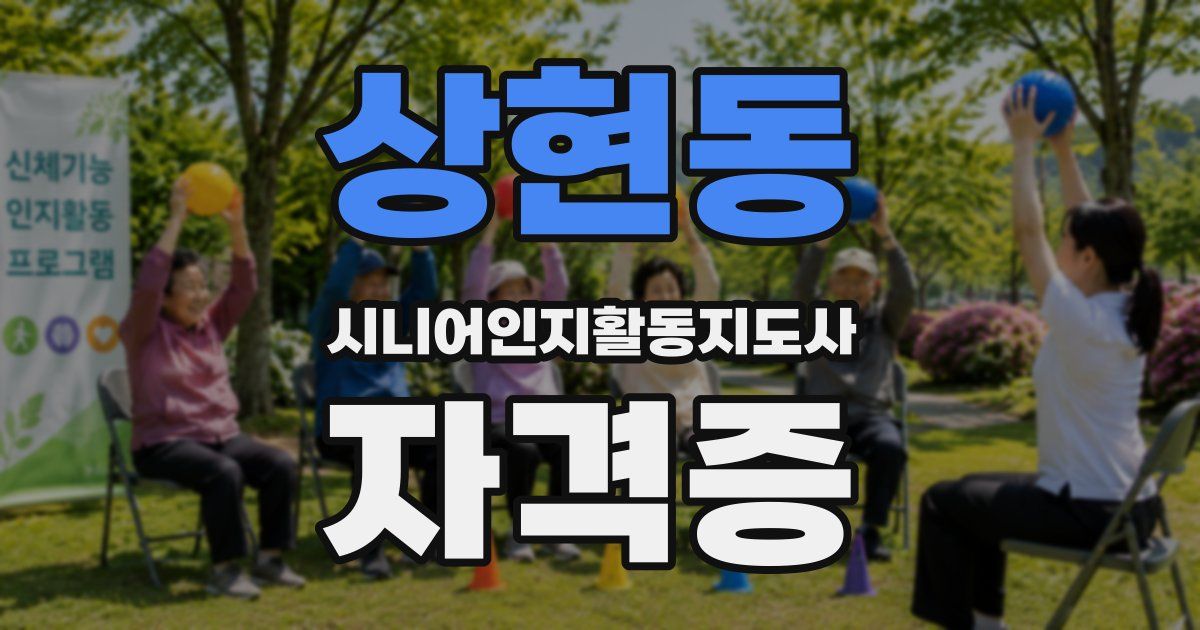 상현동 시니어인지활동지도사 자격증