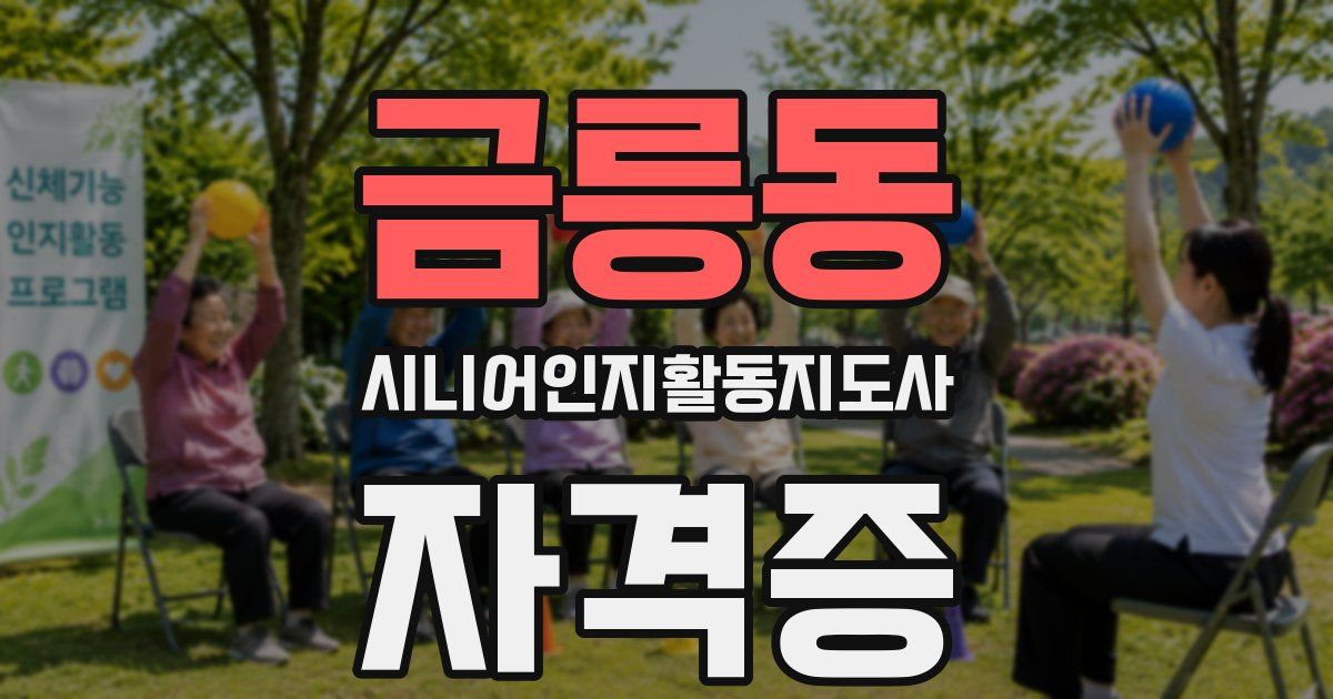 금릉동 시니어인지활동지도사 자격증