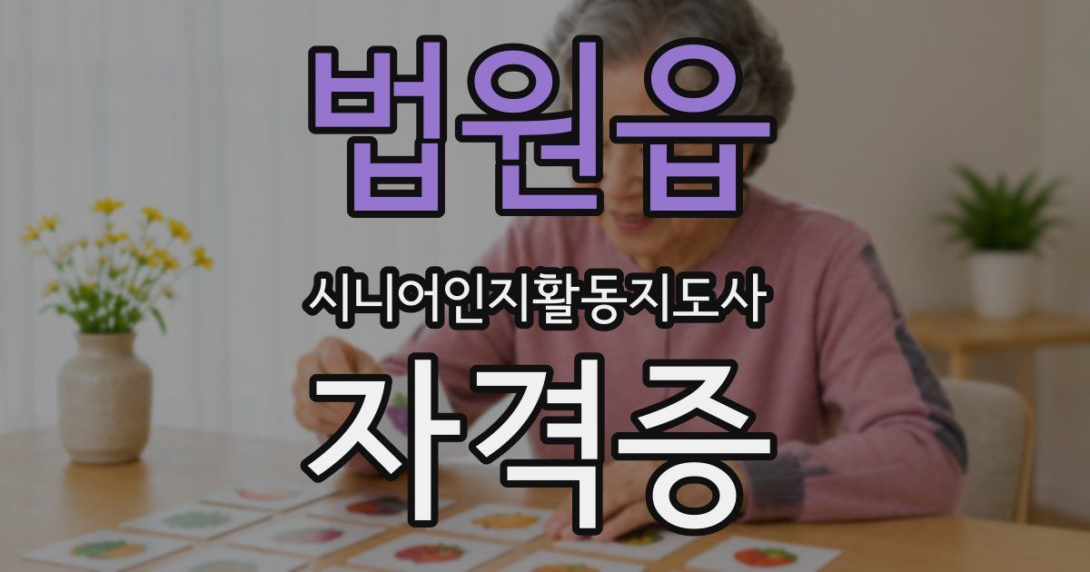 법원읍 시니어인지활동지도사 자격증