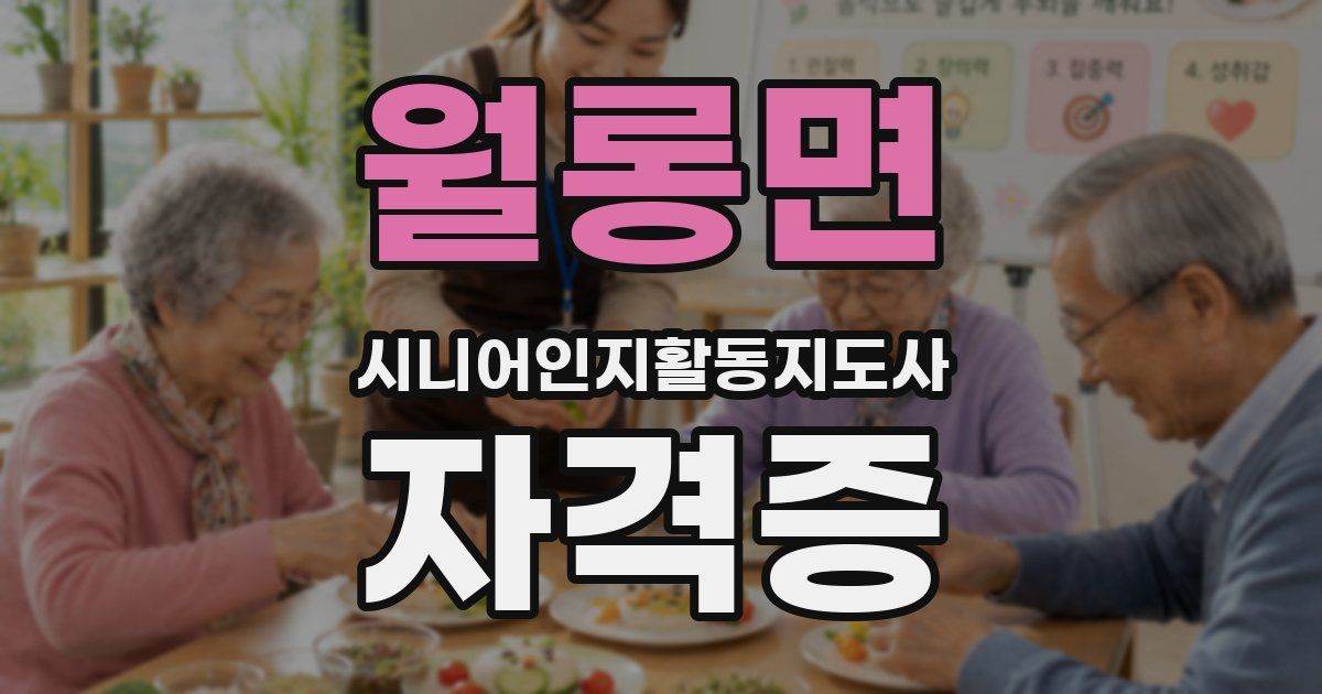 월롱면 시니어인지활동지도사 자격증