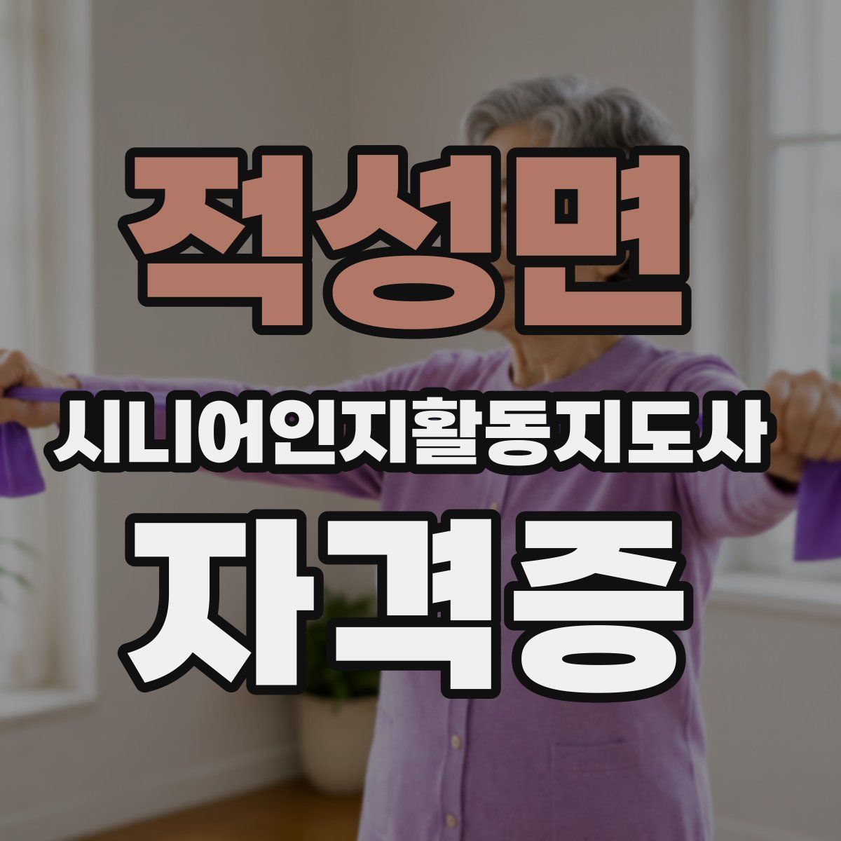 적성면 시니어인지활동지도사 자격증