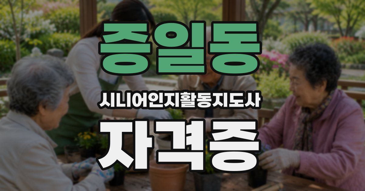 증일동 시니어인지활동지도사 자격증