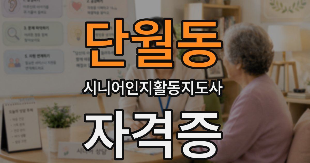단월동 시니어인지활동지도사 자격증