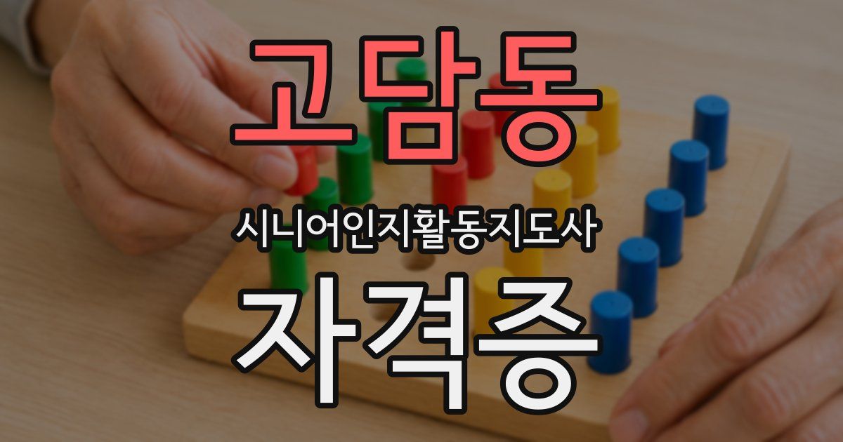 고담동 시니어인지활동지도사 자격증