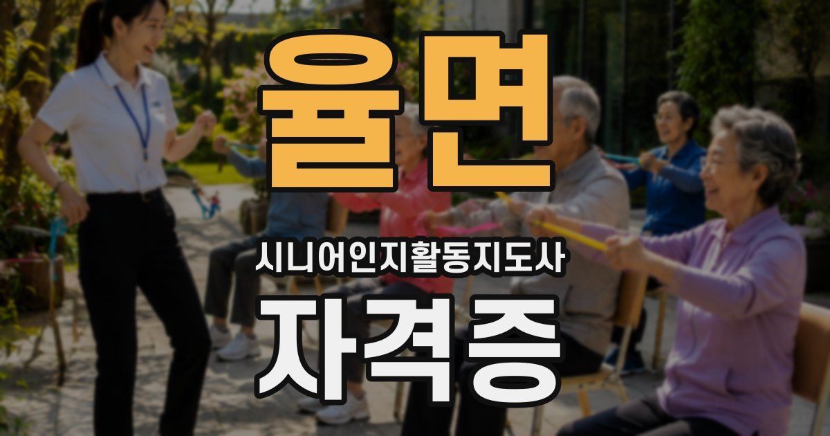 율면 시니어인지활동지도사 자격증