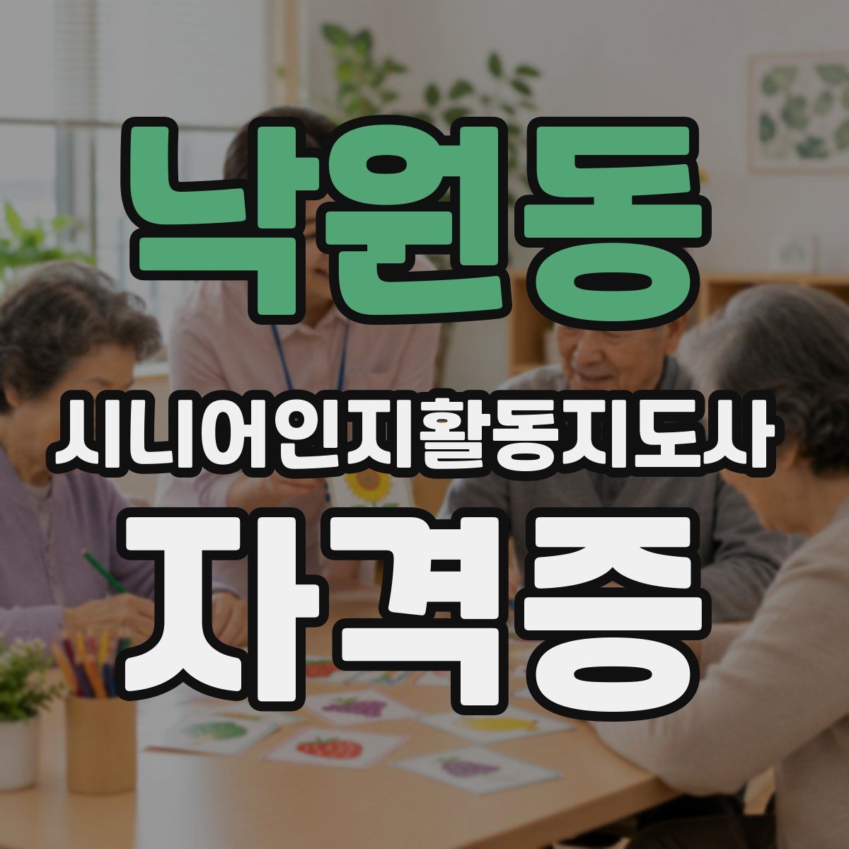 낙원동 시니어인지활동지도사 자격증