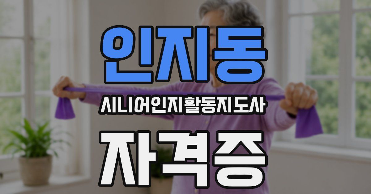 인지동 시니어인지활동지도사 자격증