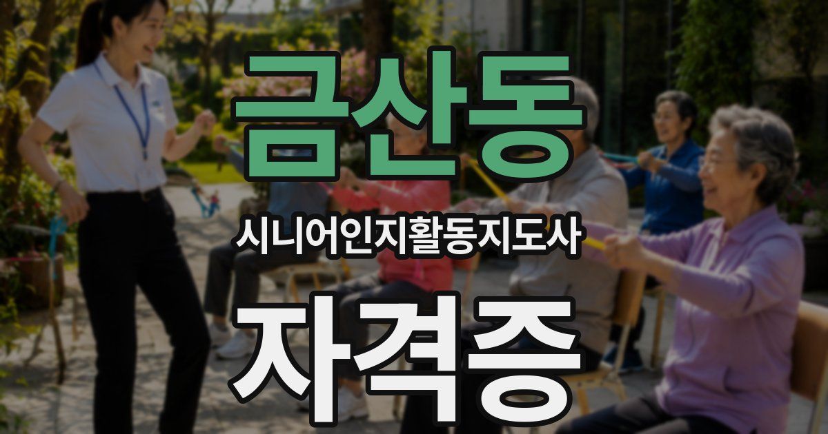 금산동 시니어인지활동지도사 자격증