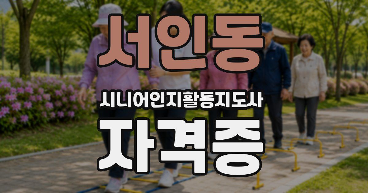 서인동 시니어인지활동지도사 자격증