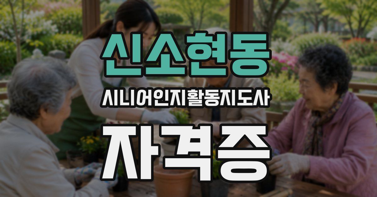 신소현동 시니어인지활동지도사 자격증