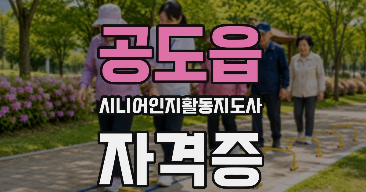 공도읍 시니어인지활동지도사 자격증