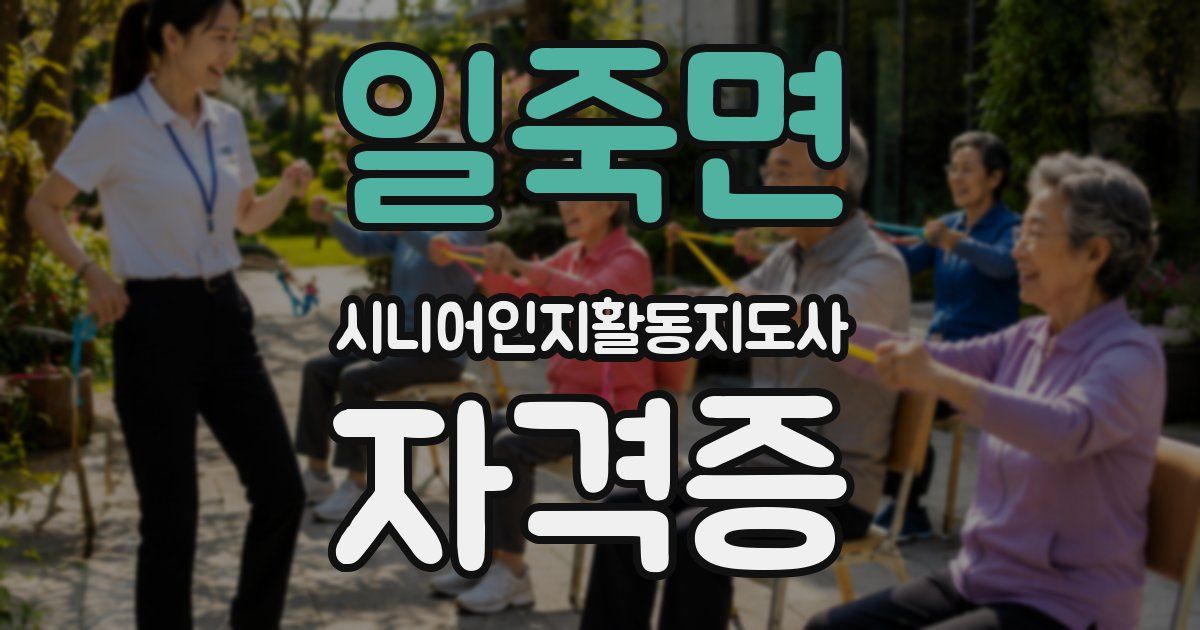 일죽면 시니어인지활동지도사 자격증