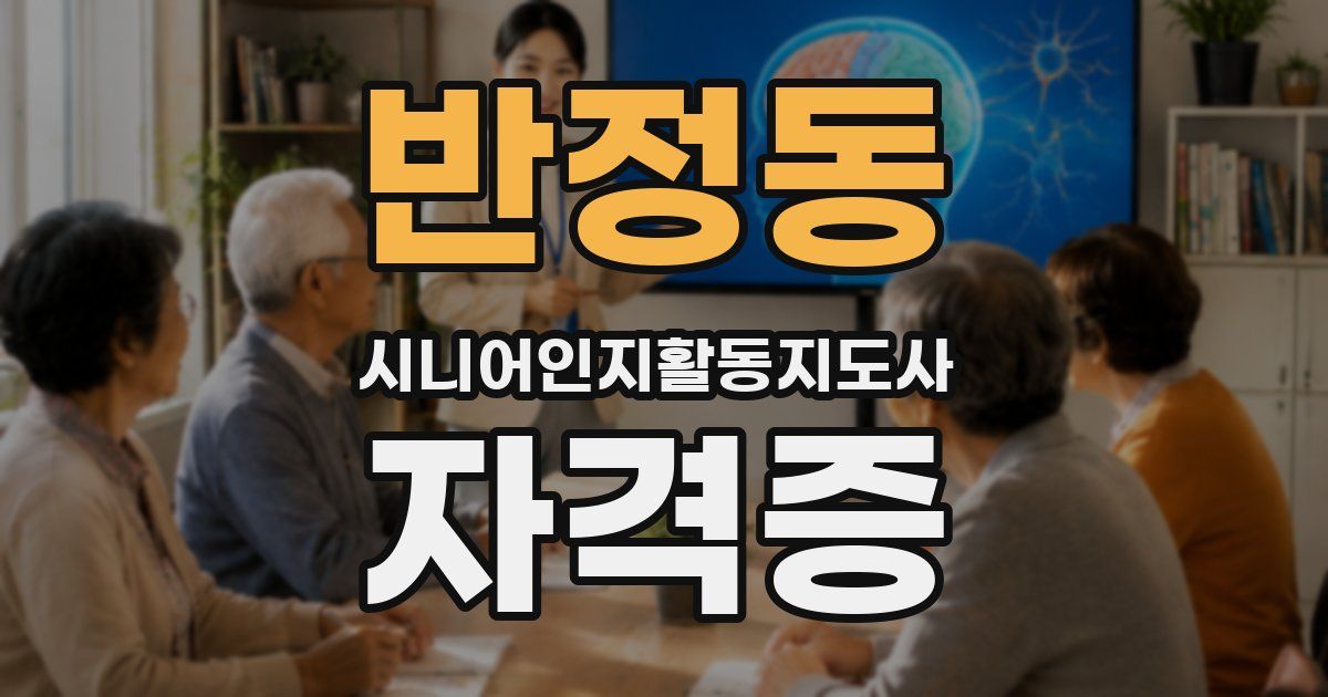 반정동 시니어인지활동지도사 자격증