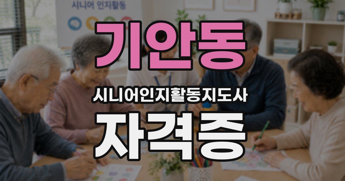 기안동 시니어인지활동지도사 자격증