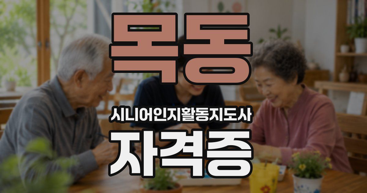목동 시니어인지활동지도사 자격증