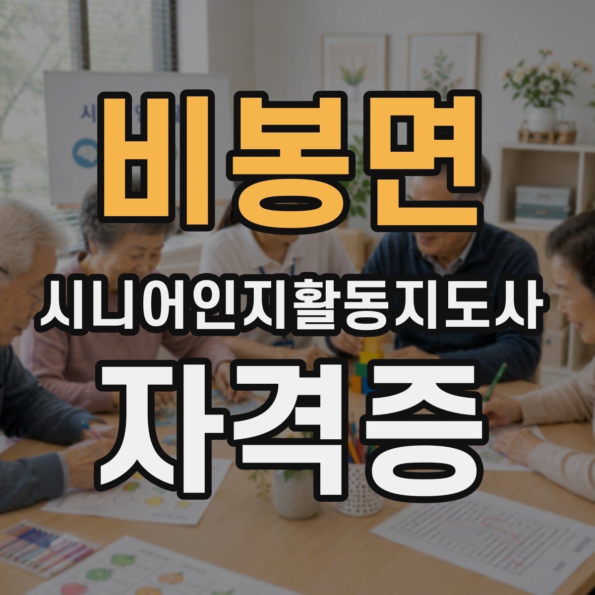 비봉면 시니어인지활동지도사 자격증 준비 전 체크해야 할 조건