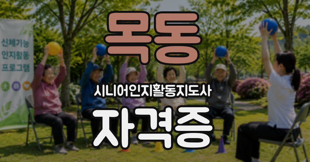 목동 시니어인지활동지도사 자격증