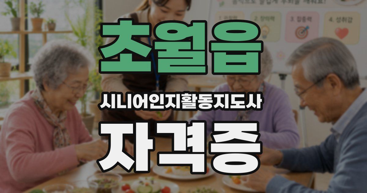 초월읍 시니어인지활동지도사 자격증
