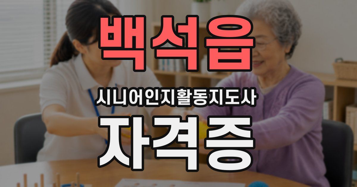 백석읍 시니어인지활동지도사 자격증