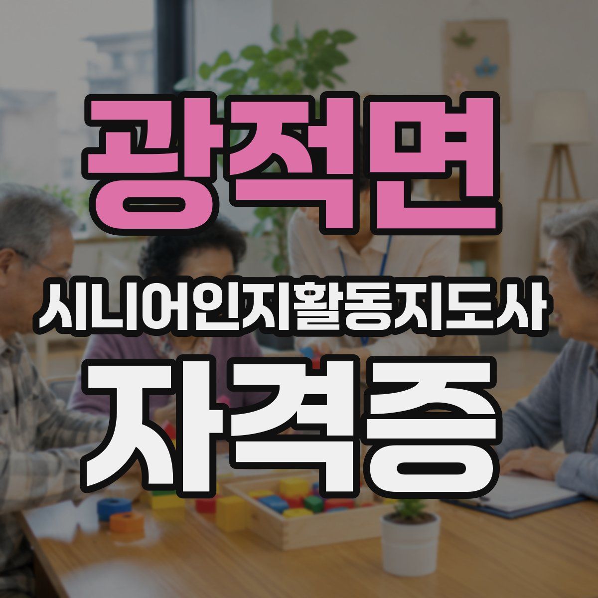 광적면 시니어인지활동지도사 자격증