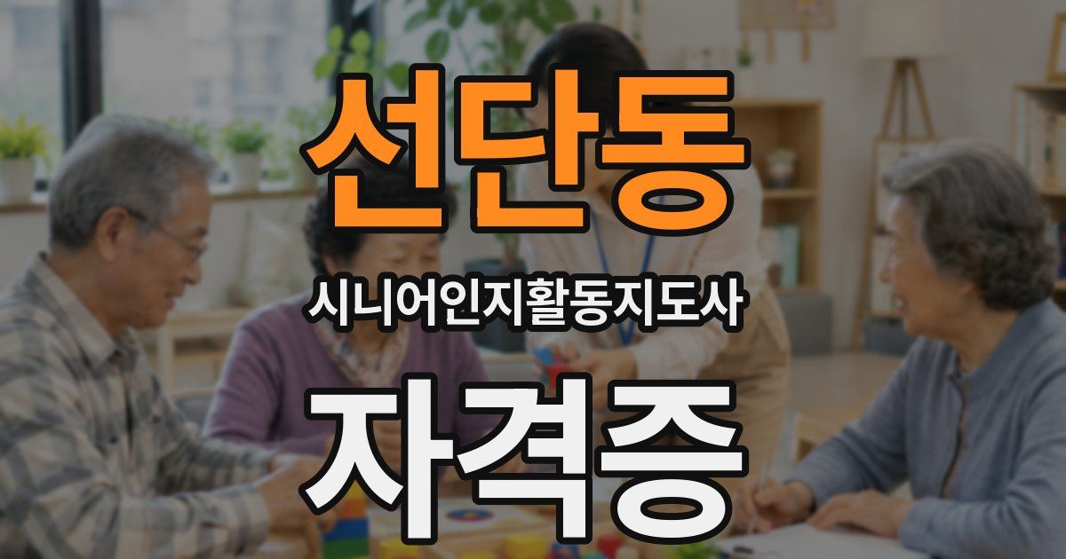 선단동 시니어인지활동지도사 자격증