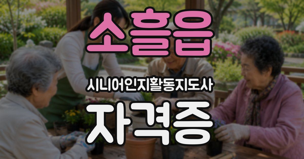 소흘읍 시니어인지활동지도사 자격증