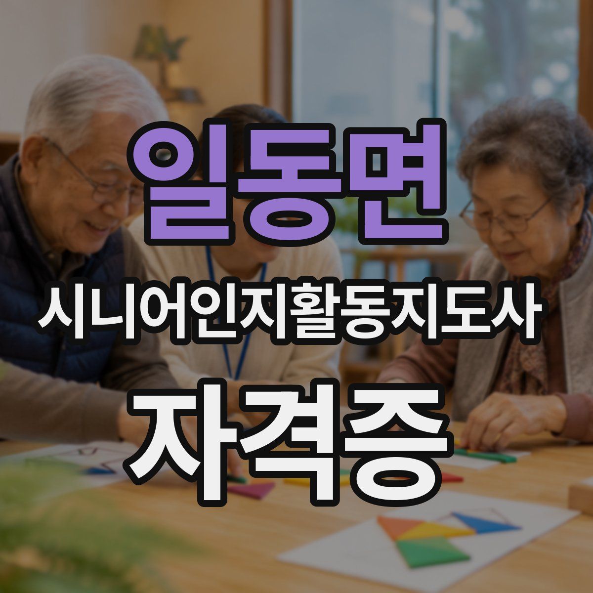 일동면 시니어인지활동지도사 자격증