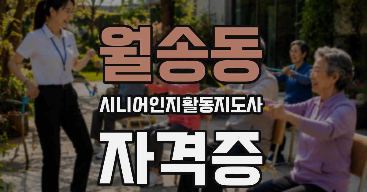월송동 시니어인지활동지도사 자격증