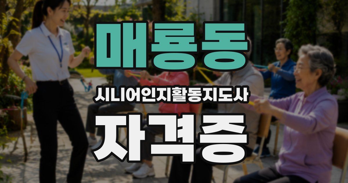 매룡동 시니어인지활동지도사 자격증