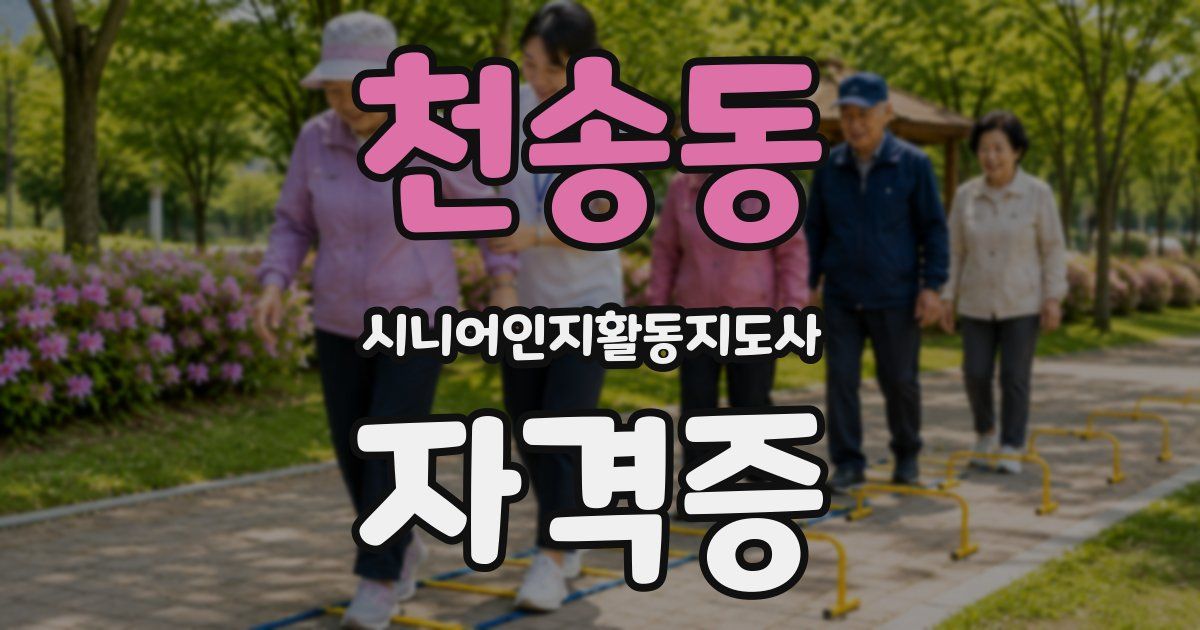 천송동 시니어인지활동지도사 자격증