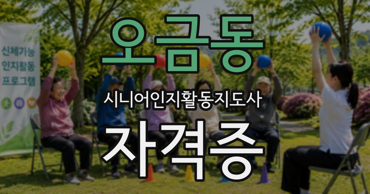 오금동 시니어인지활동지도사 자격증
