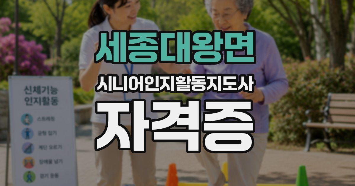 세종대왕면 시니어인지활동지도사 자격증