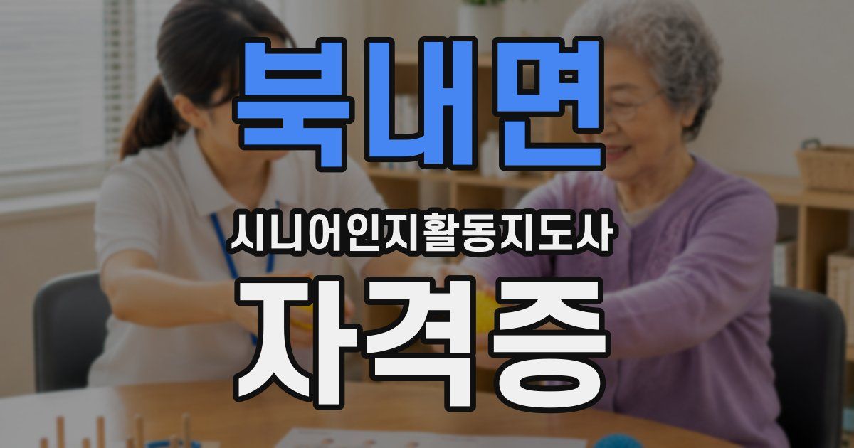 북내면 시니어인지활동지도사 자격증