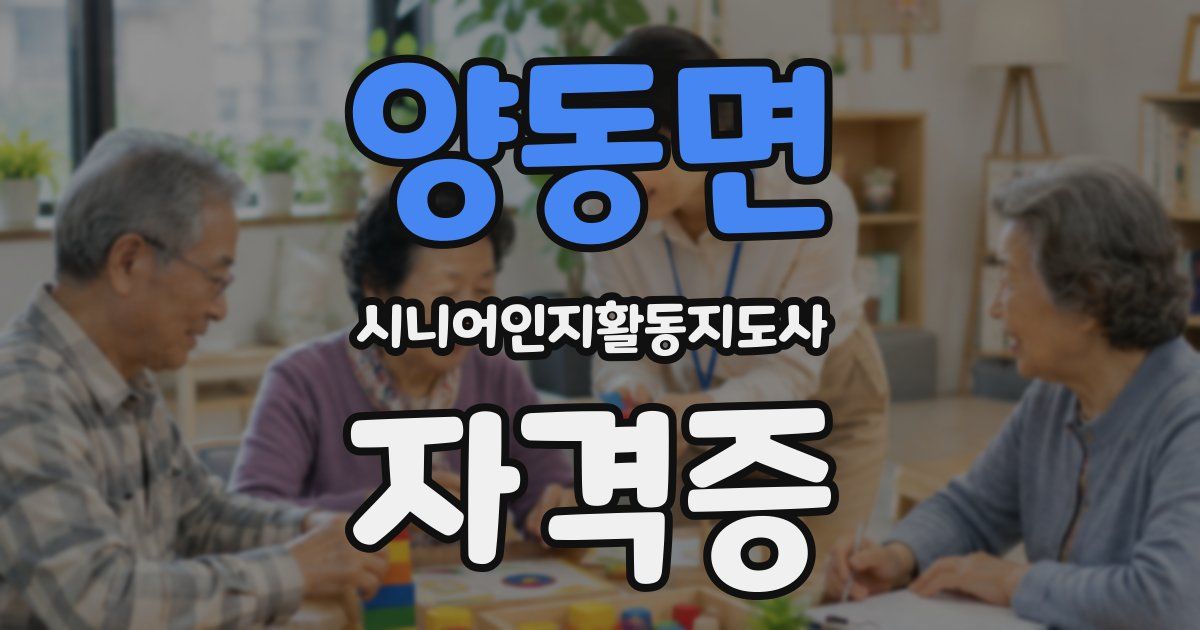 양동면 시니어인지활동지도사 자격증