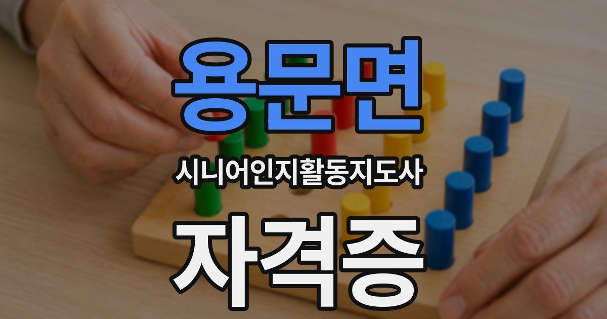 용문면 시니어인지활동지도사 자격증