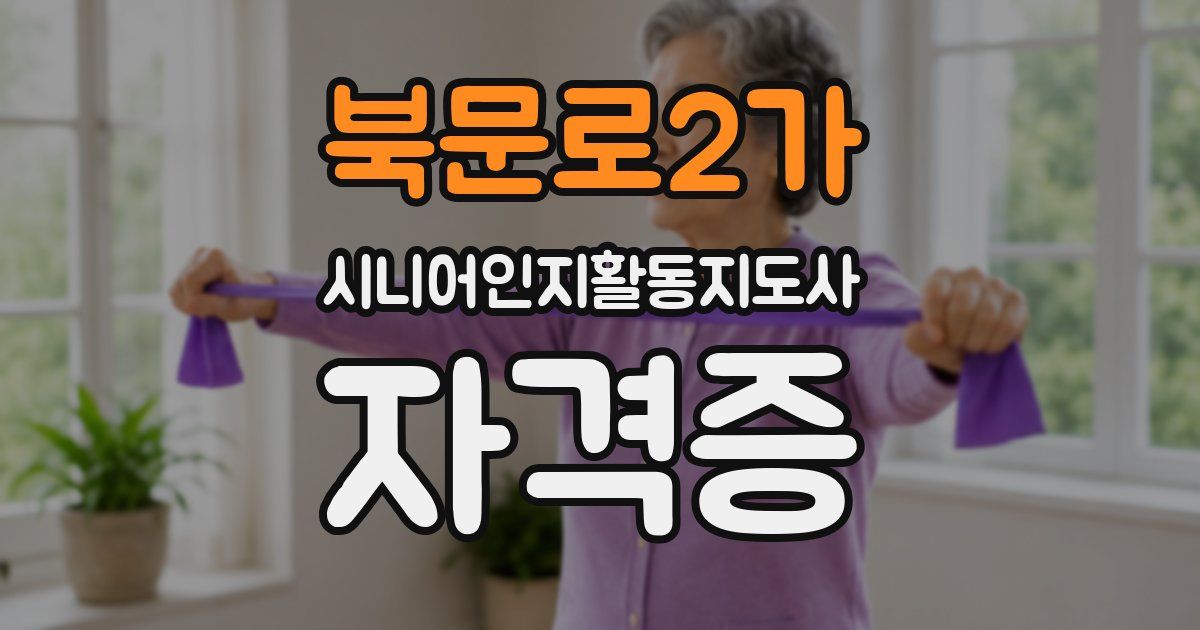 북문로2가 시니어인지활동지도사 자격증