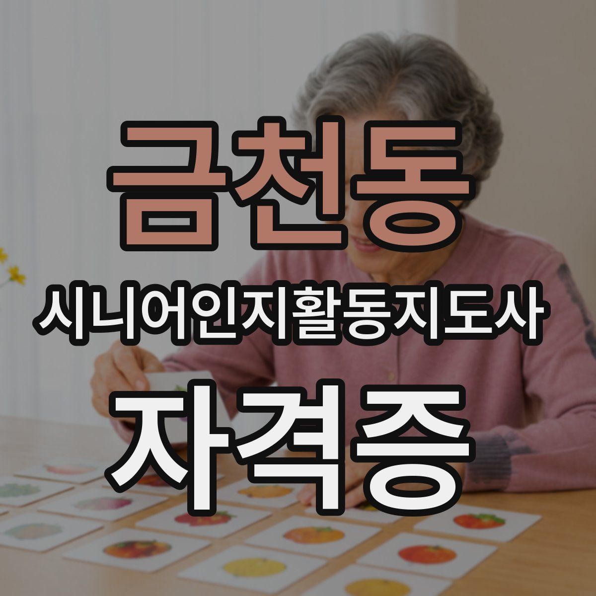 금천동 시니어인지활동지도사 자격증