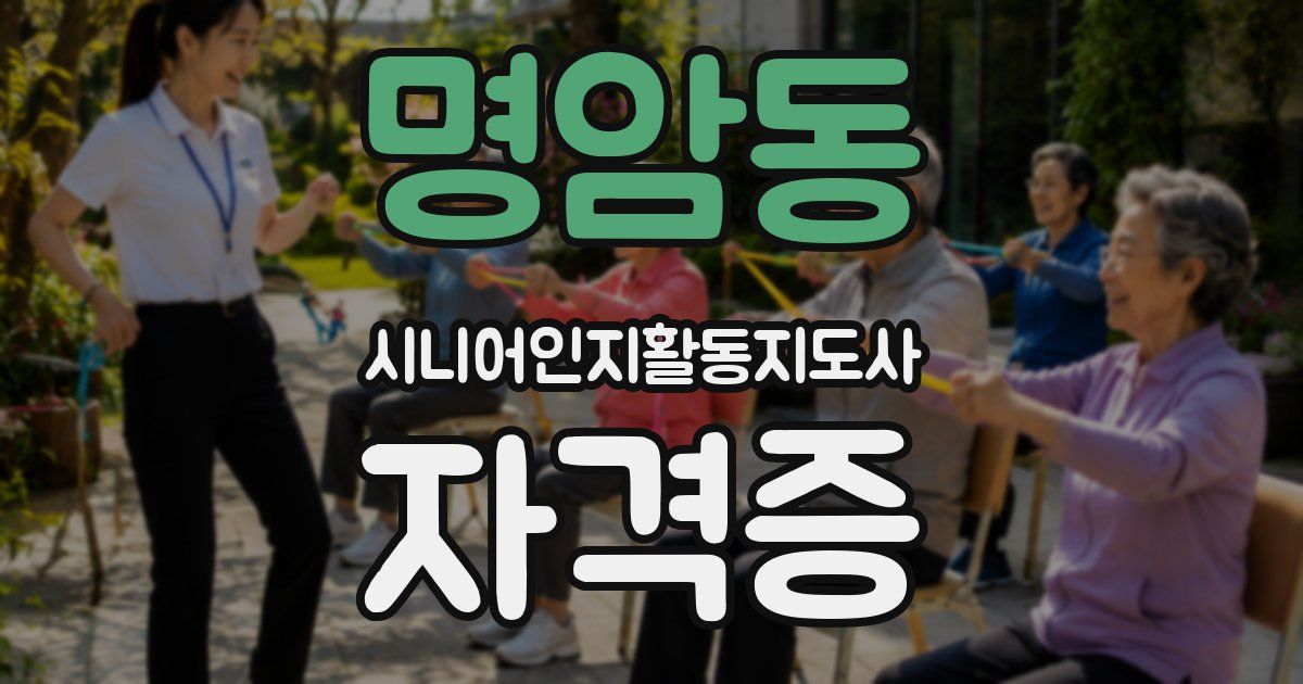 명암동 시니어인지활동지도사 자격증