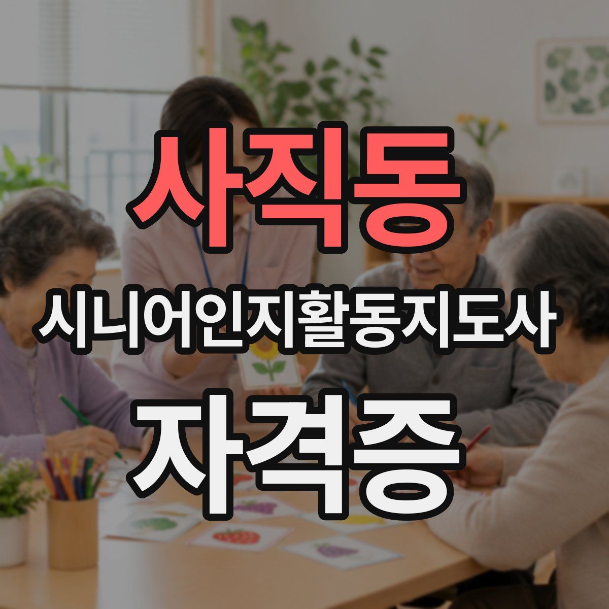 사직동 시니어인지활동지도사 자격증