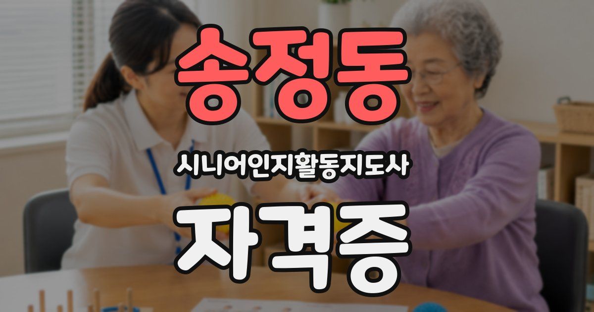 송정동 시니어인지활동지도사 자격증
