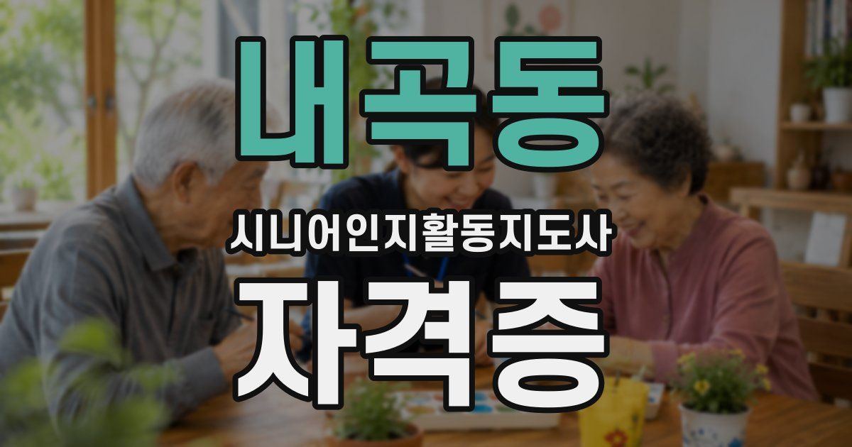 내곡동 시니어인지활동지도사 자격증