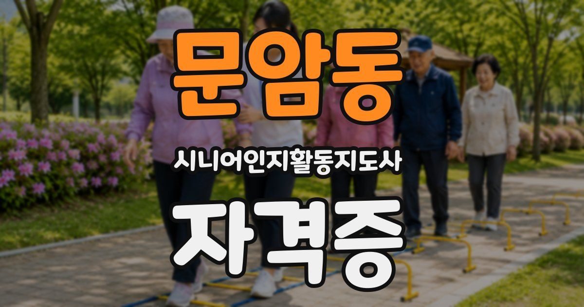 문암동 시니어인지활동지도사 자격증