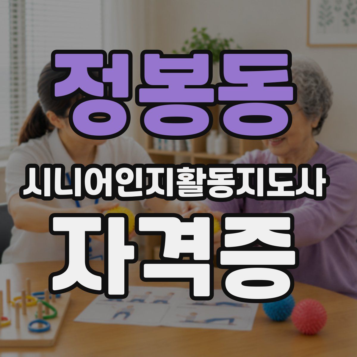 정봉동 시니어인지활동지도사 자격증