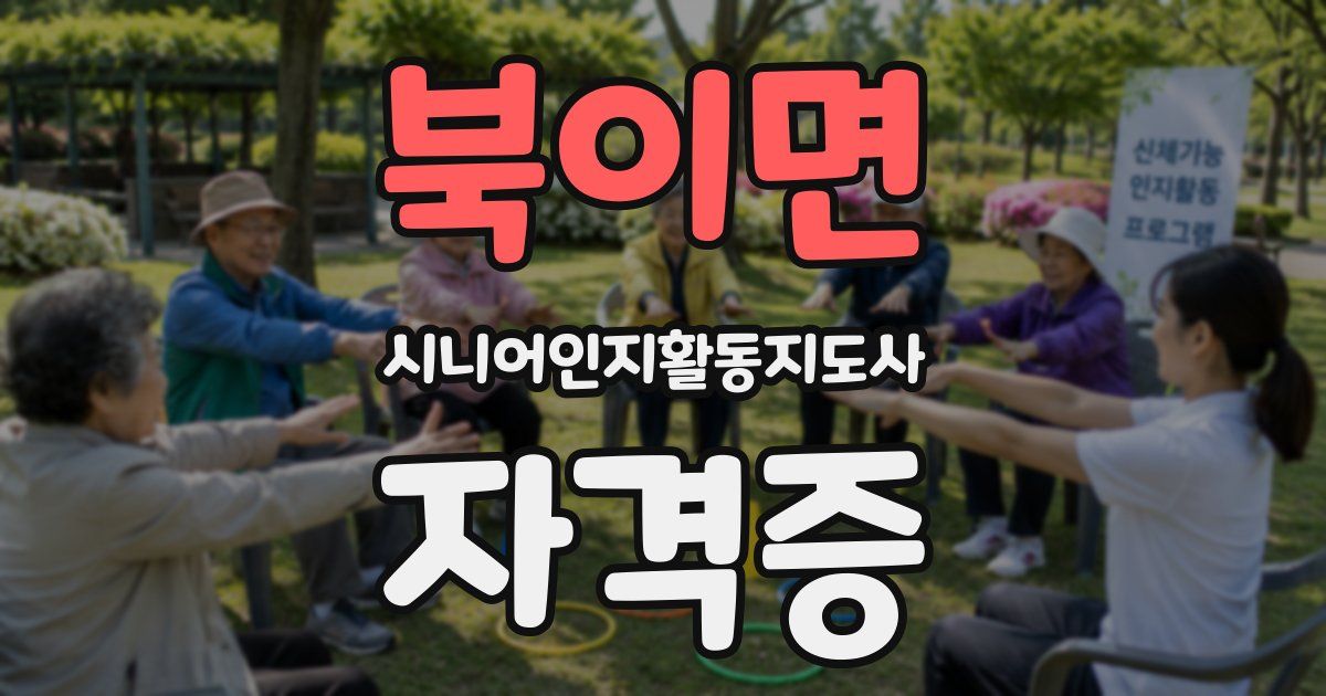 북이면 시니어인지활동지도사 자격증