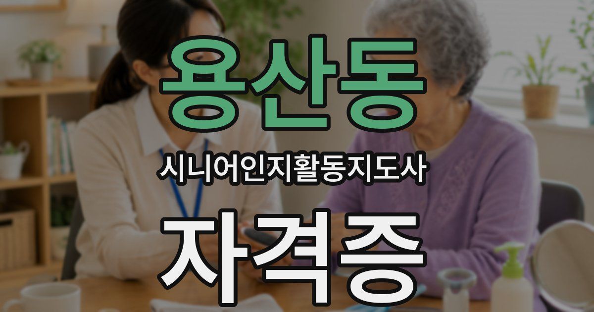 용산동 시니어인지활동지도사 자격증