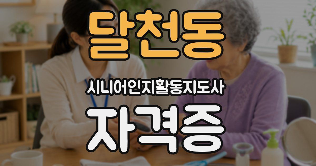 달천동 시니어인지활동지도사 자격증
